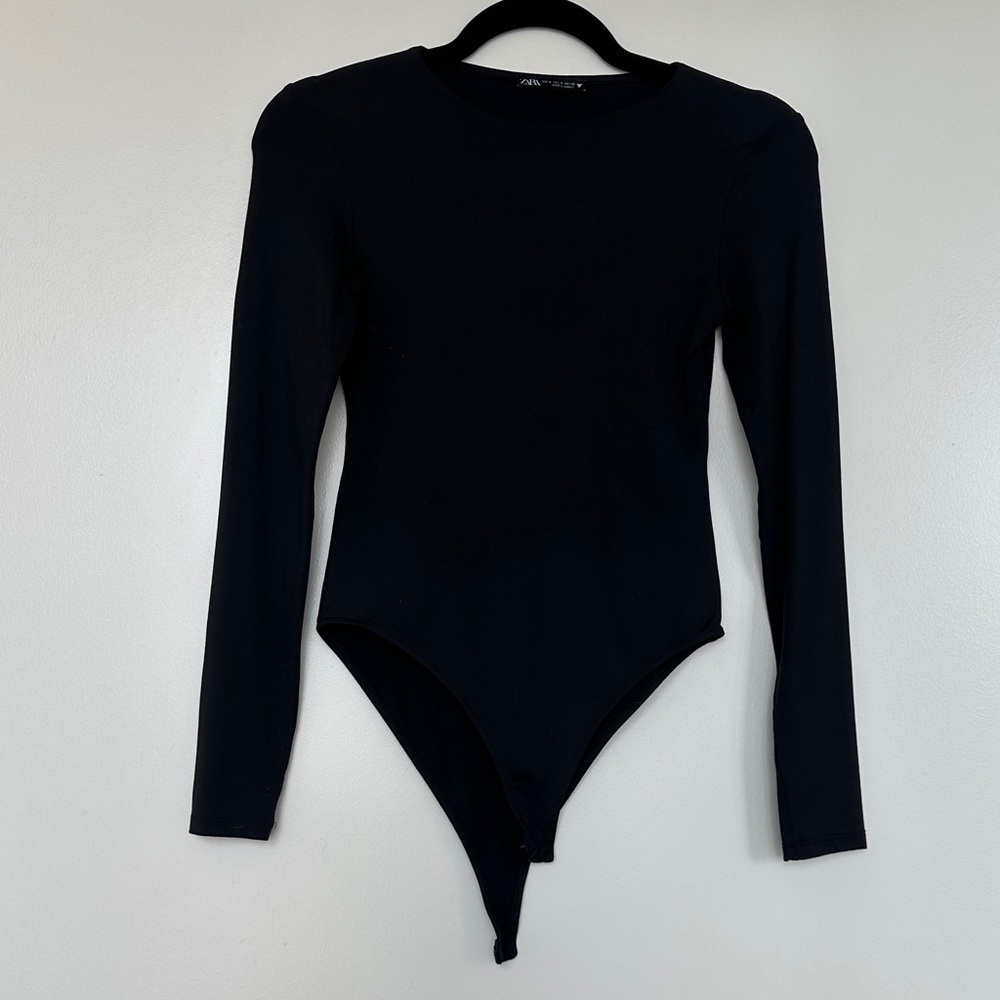 Zara Black Long Sleeve Bodysuit